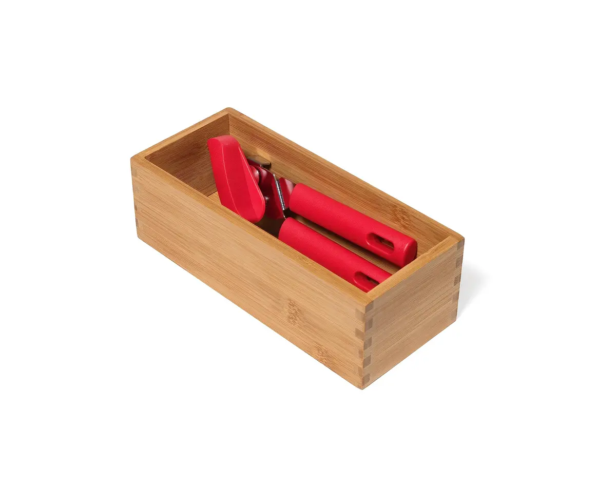 Lipper International Bamboo Wood Utensil Holder Storage Box for Cooking Tools, 4" x 9 1/4" x 3" | Versatile Organizer for Kitchen, Makeup & Office - view 7