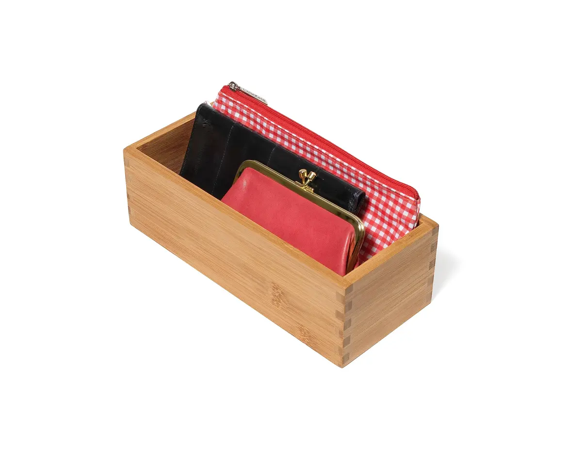Lipper International Bamboo Wood Utensil Holder Storage Box for Cooking Tools, 4" x 9 1/4" x 3" | Versatile Organizer for Kitchen, Makeup & Office - view 9