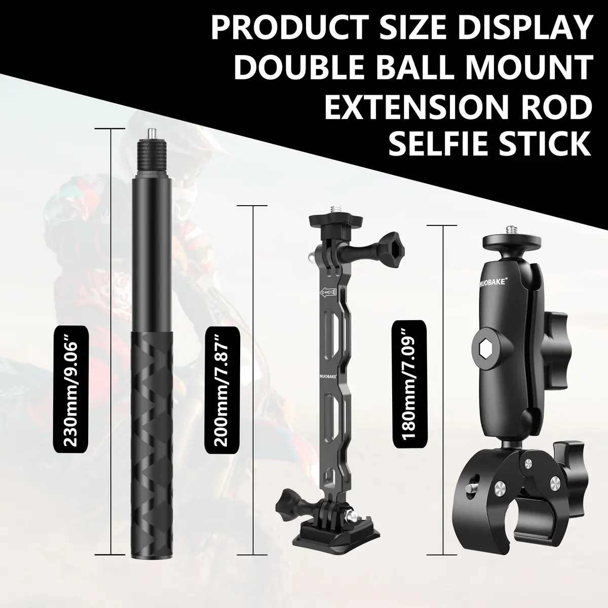 nuobake Universal Insta 360 X5 Motorcycle Bundle | 1/4" Camera Mount, Bike Mount Kit for Action Cameras - view 7