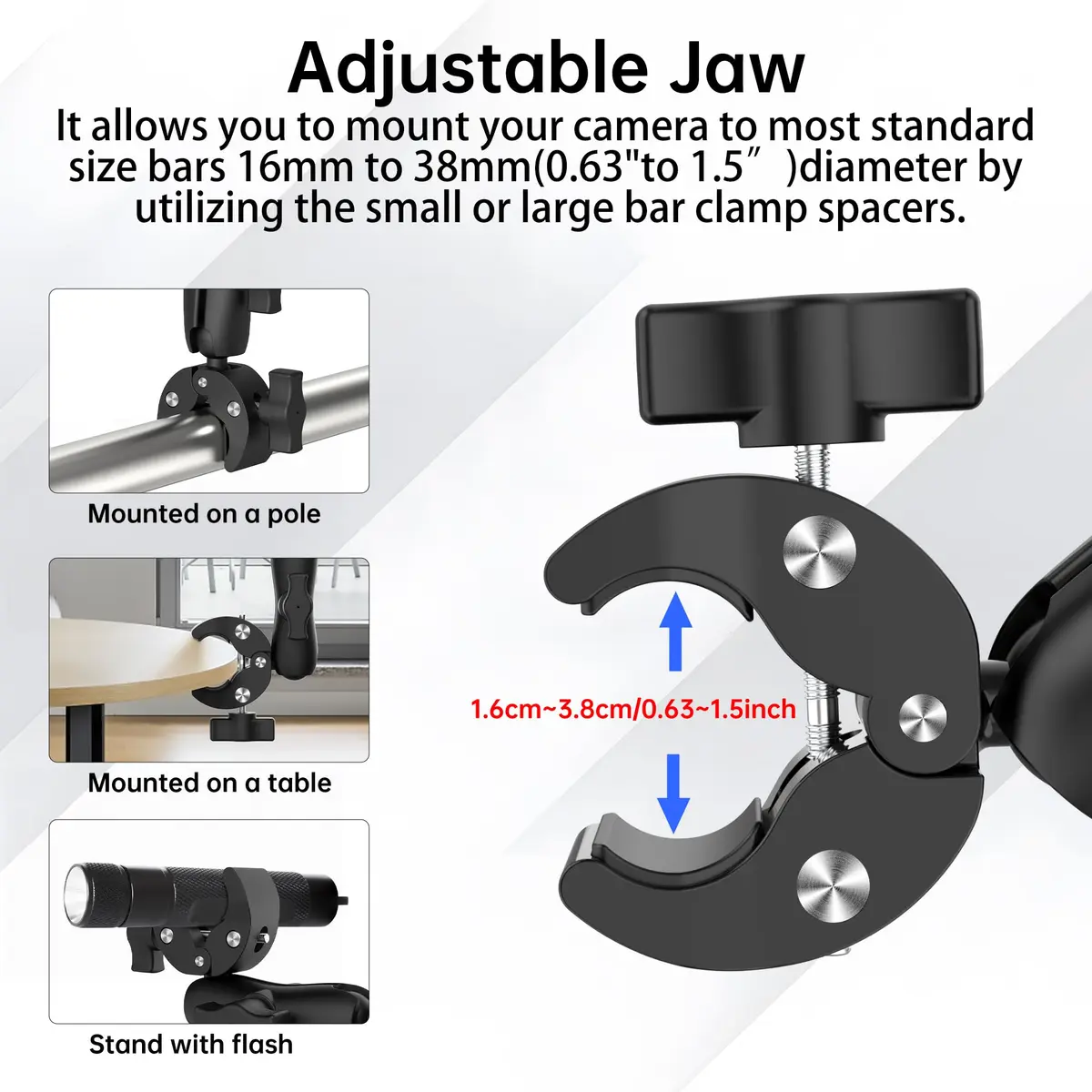 nuobake Universal Insta 360 X5 Motorcycle Bundle | 1/4" Camera Mount, Bike Mount Kit for Action Cameras - view 8