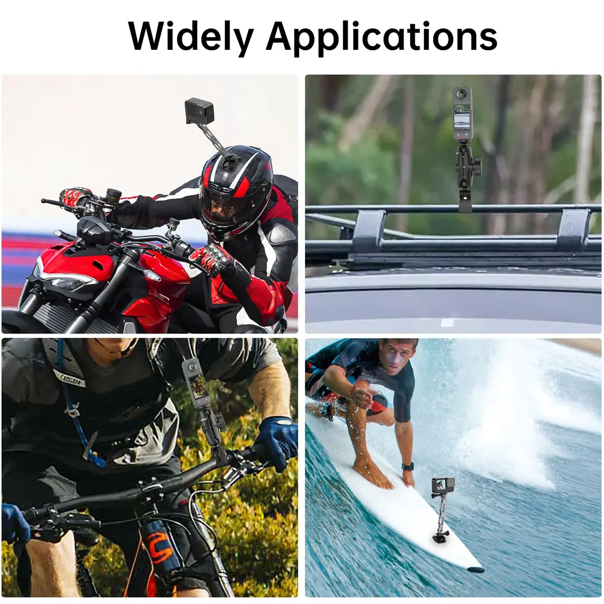 nuobake Universal Insta 360 X5 Motorcycle Bundle | 1/4" Camera Mount, Bike Mount Kit for Action Cameras - view 3