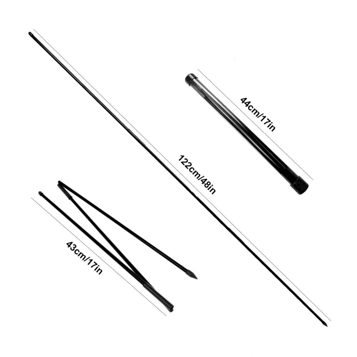 Eshan Golf Alignment Sticks with Storage Tube | Foldable Swing Training Aids for Beginners (Black, 48") - view 2