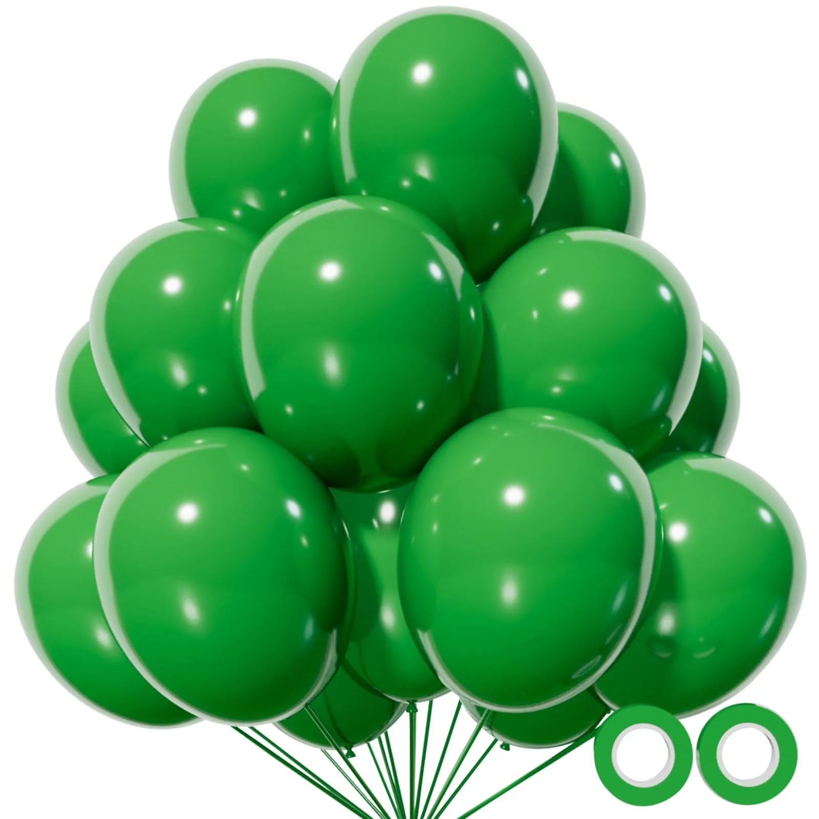 KUULBELA Dark Green Balloons 12 Inch Round Helium Balloons, Pack of 110 | Assorted Colors Party Balloons - main product image