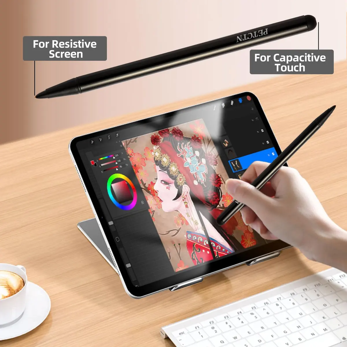 baolaili Universal Stylus Pens for Touch Screens (2-Pack, Black) | Dual Tip for Capacitive & Resistive Screens - view 3