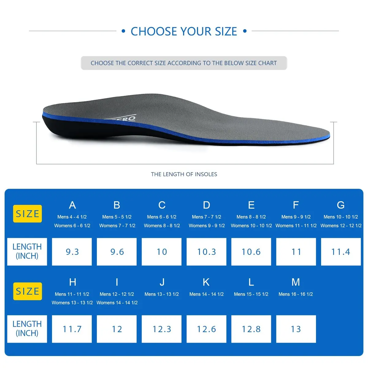 WALK·HERO Arch Support Inserts for Women Men, Relieve Plantar Fasciitis, Gray, 1 Pair | FDA Approved High Arch Orthotics - view 6