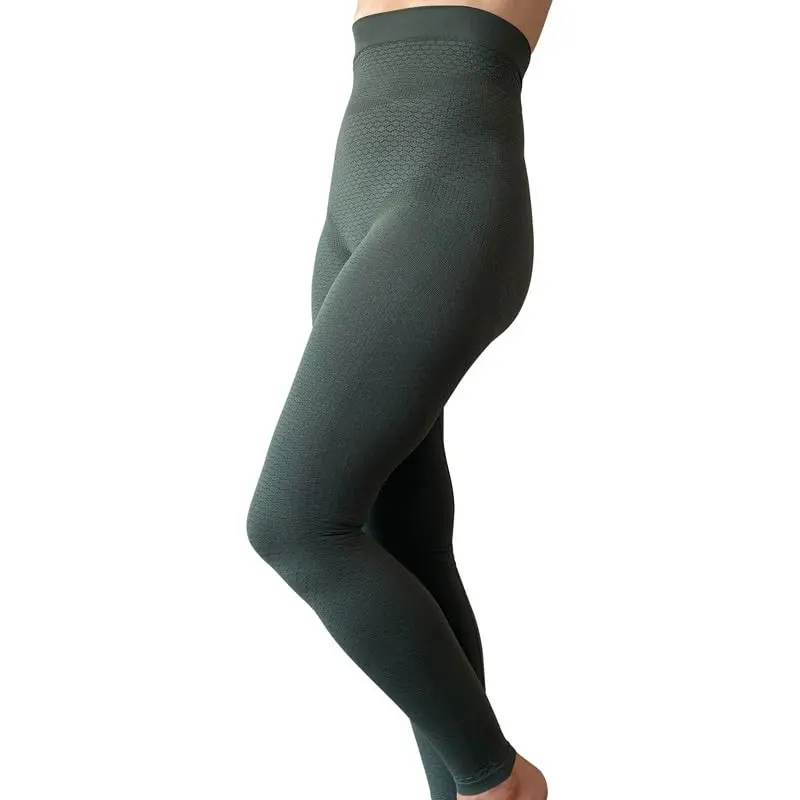 Bioflect Compression Leggings with Bioactive Raised Massaging Knit | Support & Comfort in Olive M/L - view 2