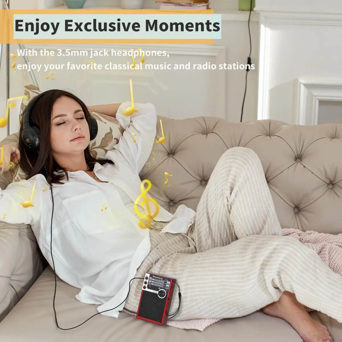 WENPZERAY Y706 Vintage AM FM SW Pocket Radio Red | Portable BT Speaker Receiver with DSP Sound - view 6