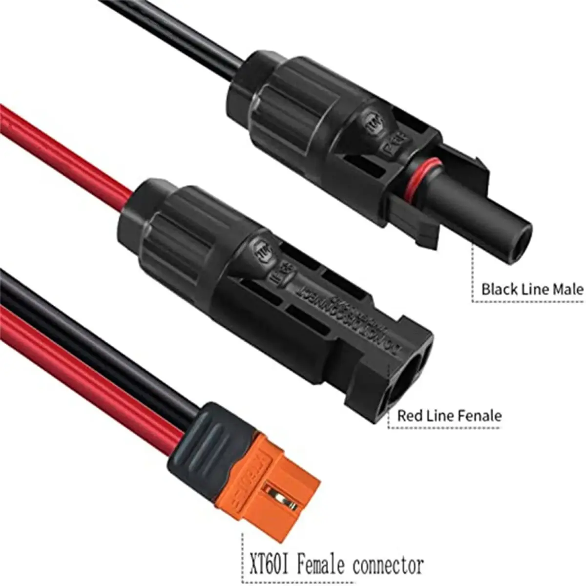 REEYINTCK XT60i 12AWG Solar Cable 1.5m (5ft) | Connects Solar Panels to EcoFlow Delta Pro - view 3