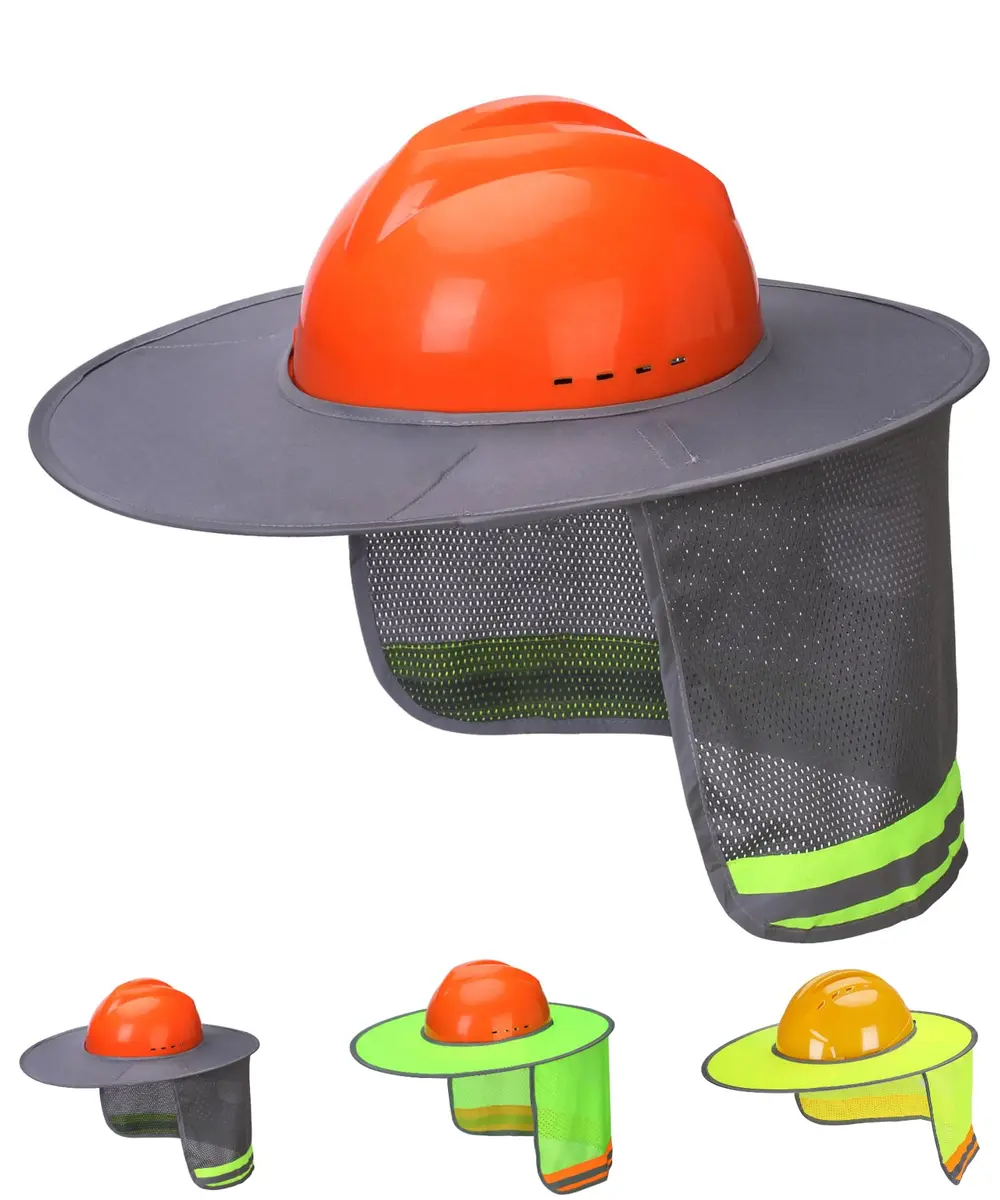 UNCO Industrial Hard Hat Sun Shield Grey | Mesh & Reflective Full Brim Accessory - main product image