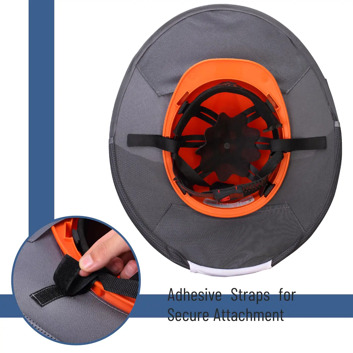 UNCO Industrial Hard Hat Sun Shield Grey | Mesh & Reflective Full Brim Accessory - view 5