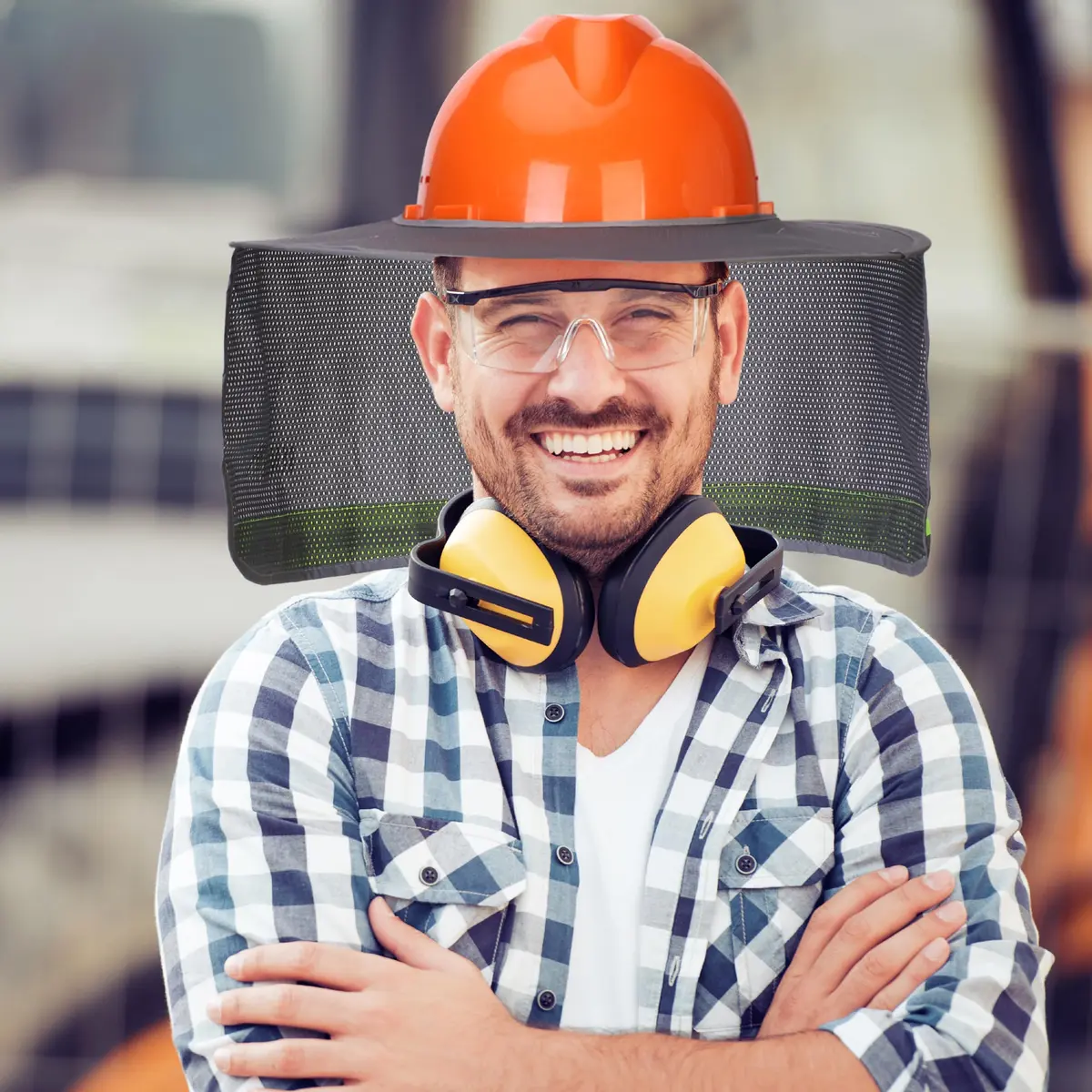 UNCO Industrial Hard Hat Sun Shield Grey | Mesh & Reflective Full Brim Accessory - view 6