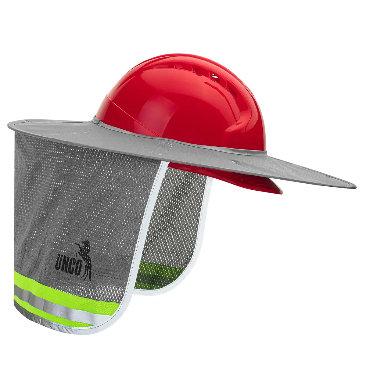 UNCO Industrial Hard Hat Sun Shield Grey | Mesh & Reflective Full Brim Accessory - view 7