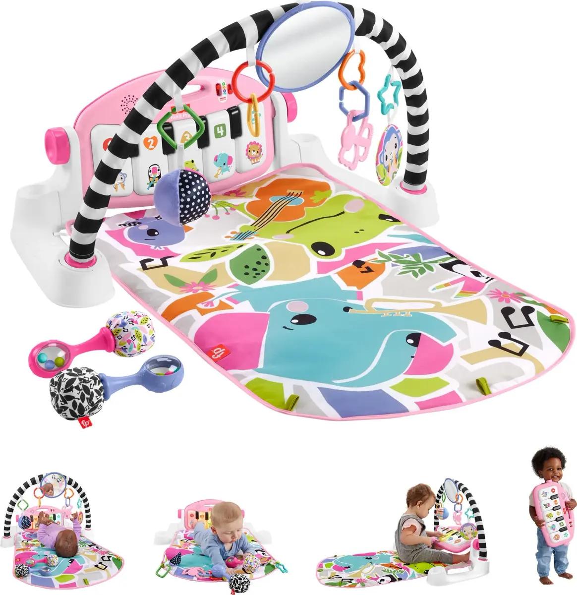 Fisher-Price Glow and Grow Kick & Play Piano Gym with Maracas | 91.4 cm (36 in) Lay & Play, Tummy Time, Sit & Play, Take-Along - main product image