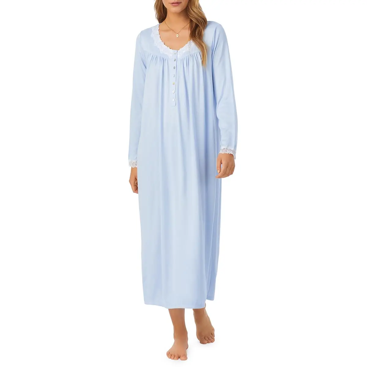 Eileen West Dream Sweater Knit Nightgown 50" Long Sleeve | Timeless Feminine Sleepwear - main product image