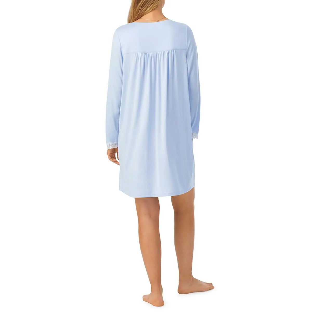 Eileen West Dream Sweater Knit Nightgown - Long Sleeve Blue | Breathable, Soft, Cozy, 36" - view 3