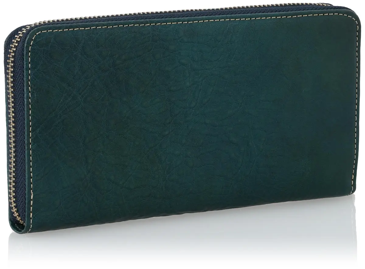 United Colors of Benetton Men's Leather Wallet, Green, W190/D100/H25 (mm) | Italian Oil Leather, Zipper Closure - view 4