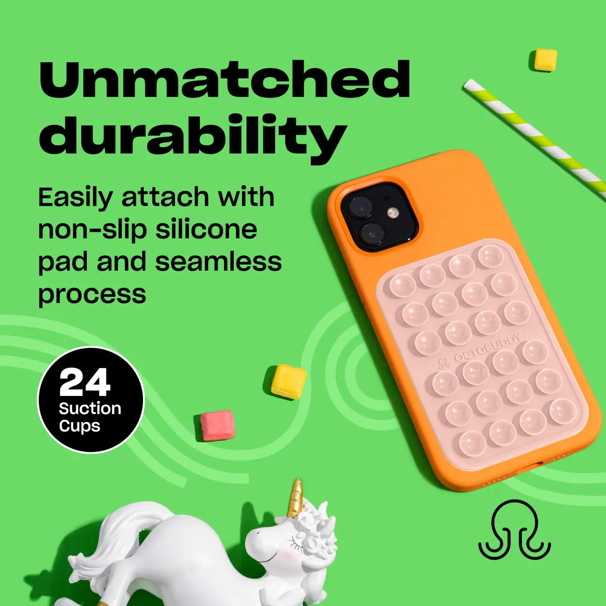 OCTOBUDDY Classic MAX Silicone Suction Phone Mount Chalk Pink | Hands-Free Content Creation & Selfies - view 4
