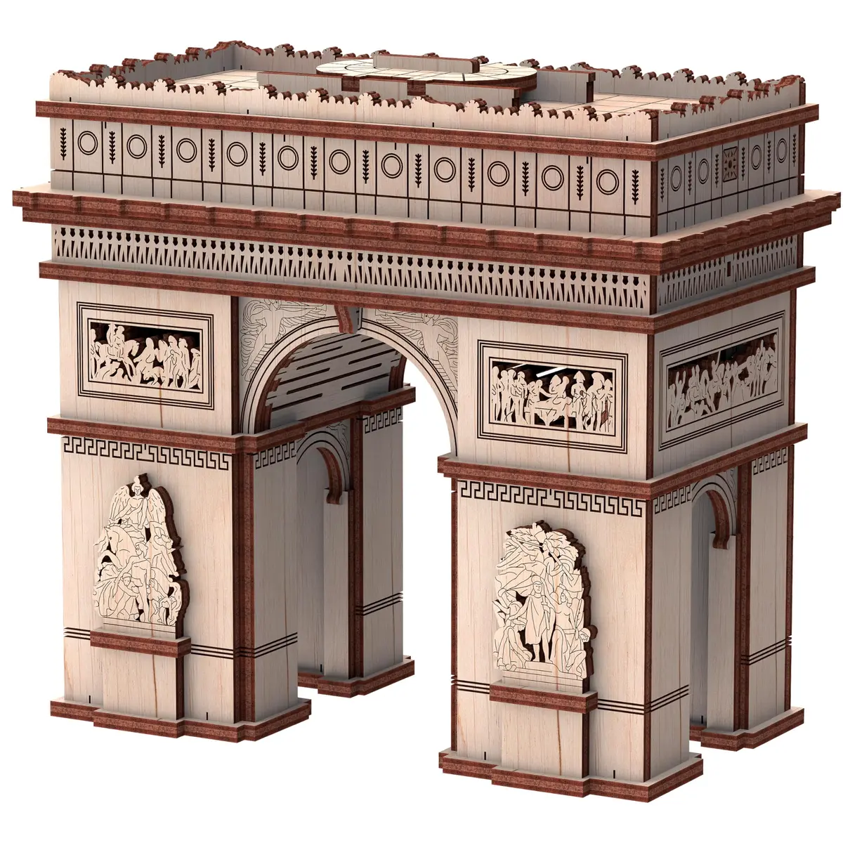 Mr. Playwood Leaning Tower of Pisa 3D Wooden STEM Model | Educational Miniature Building Toy (7.1in x 9.4in x 0.1in) - main product image