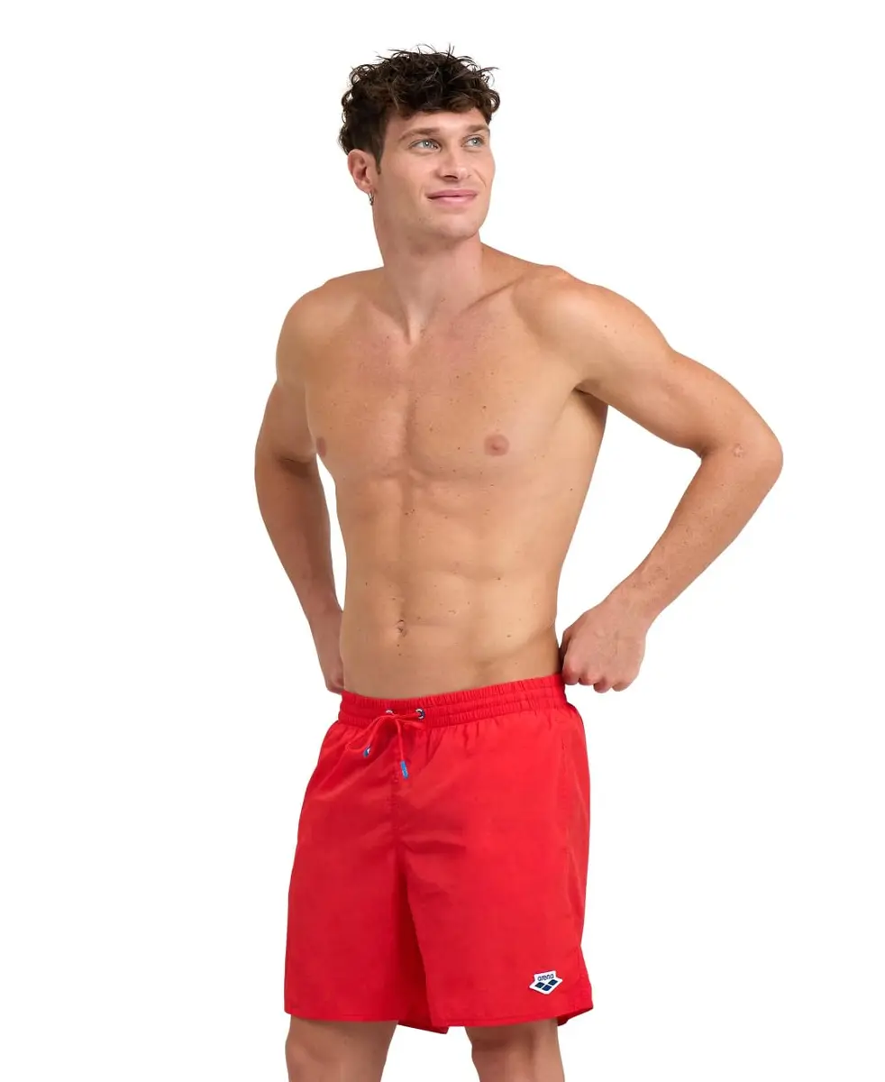 ARENA Men's Icons Solid Beach Short Boxers with Mesh Inner Brief | Quick Dry, Recycled Polyamide, Side Pockets, Red, XX-Large - main product image