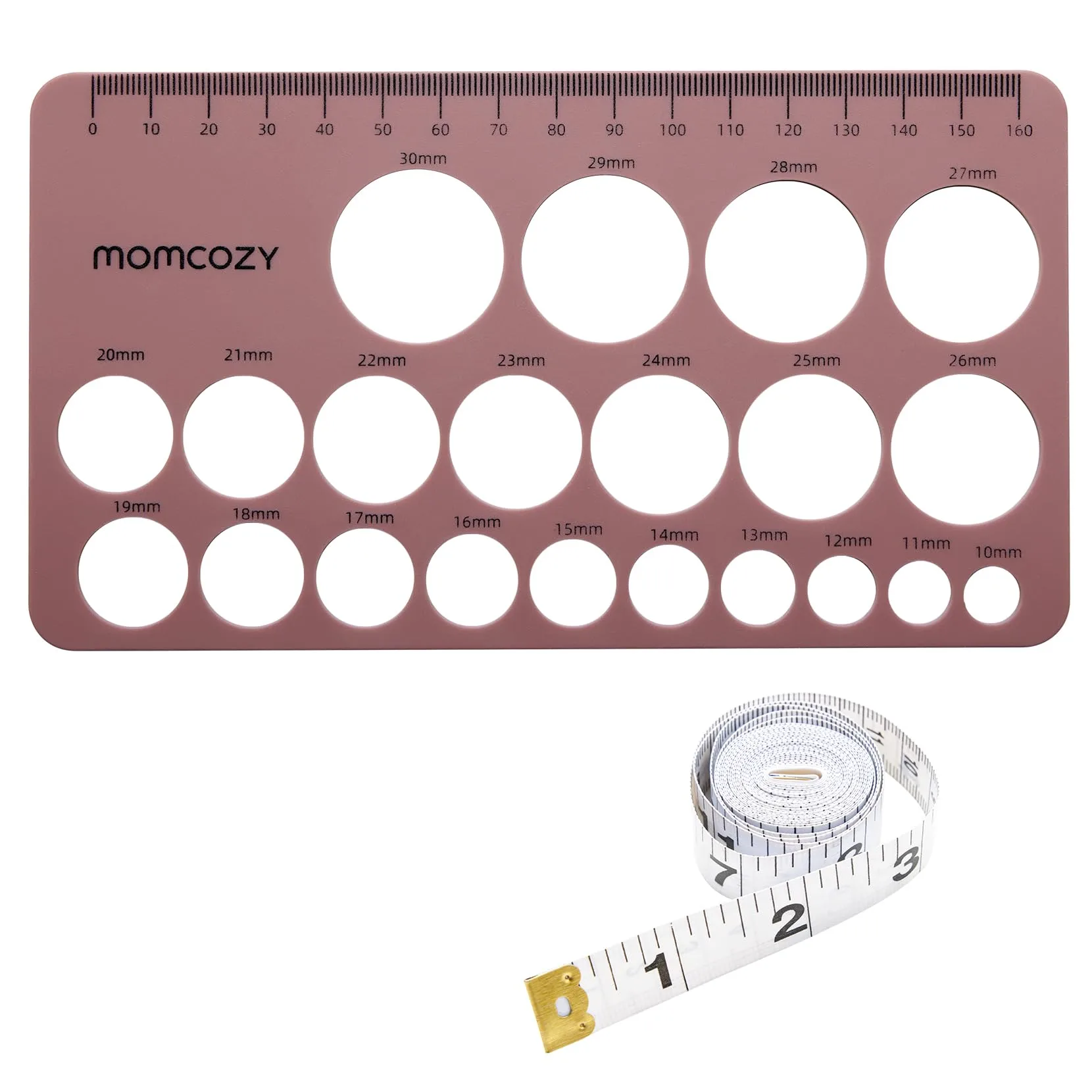 Momcozy Nipple Ruler for Flange Sizing, Soft Silicone Measurement Tool for Breast Pump Sizing, 10-30mm (Red) - main product image