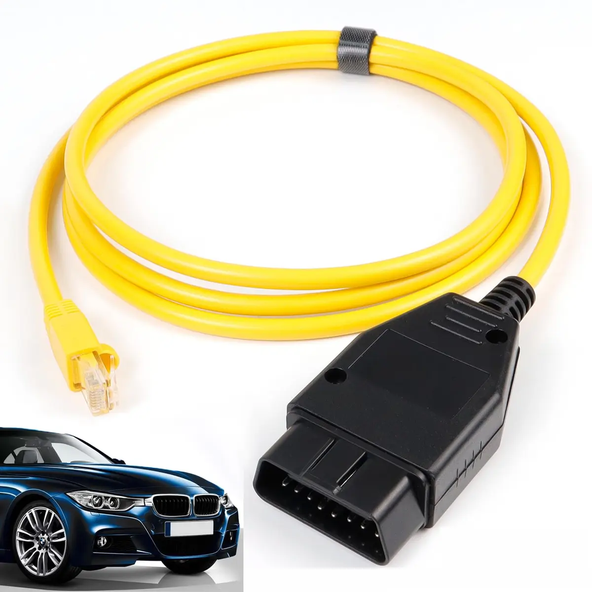 AUTOXBERT Enet OBD2 RJ45 Ethernet Cable for BMW F Series | 6.6ft/2M Diagnostic Interface - main product image