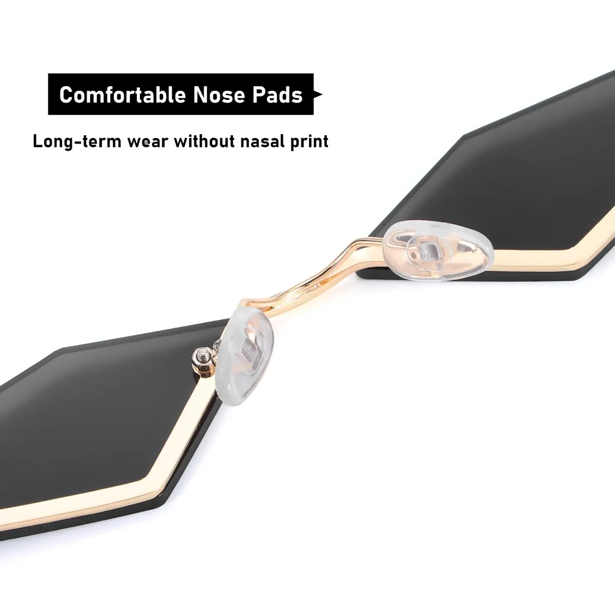 Dazzleimart Retro Diamond Shape Sunglasses for Men & Women | UV Protection Film, Metal Quadrilateral Frame, Unisex, 139mm Wide - view 6