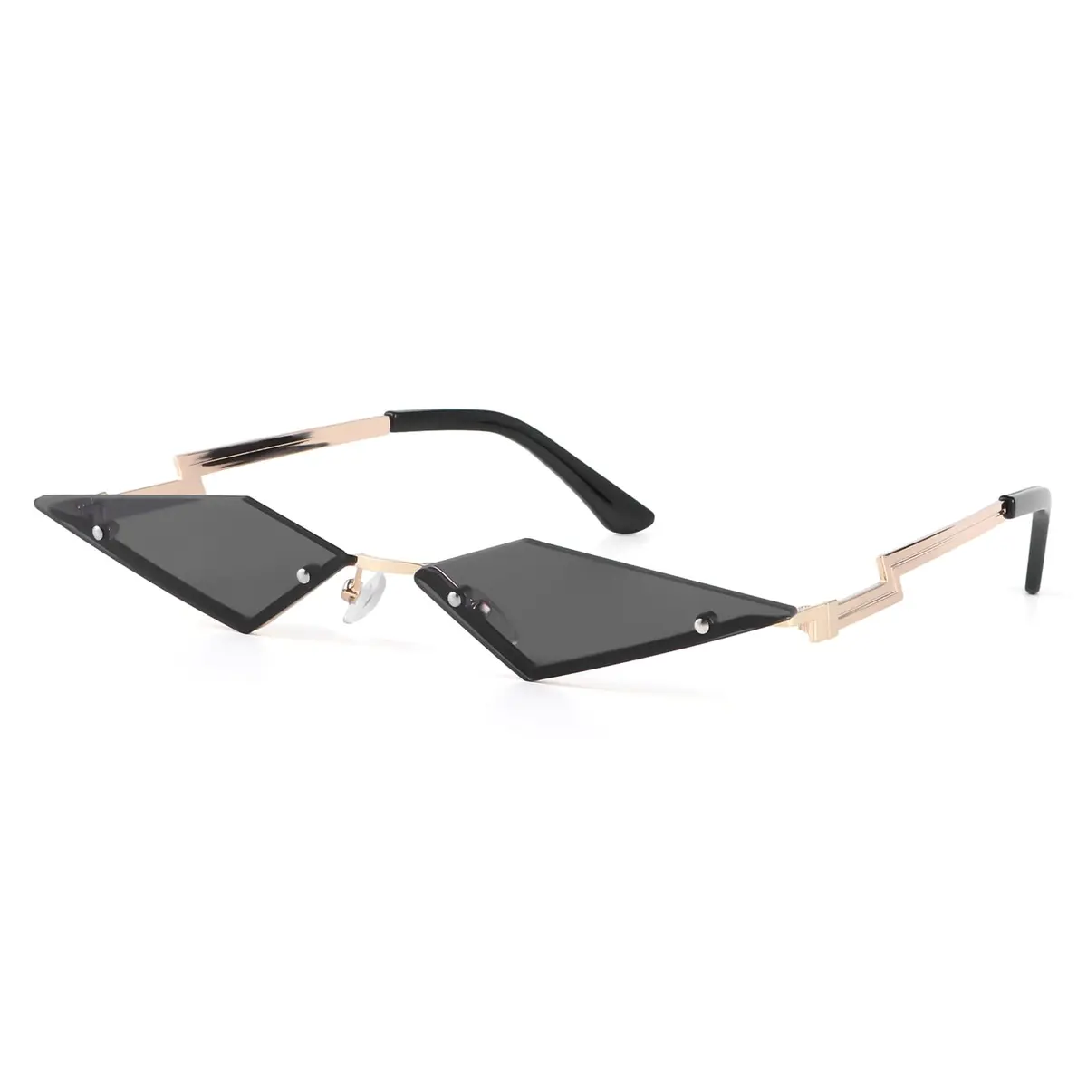 Dazzleimart Retro Diamond Shape Sunglasses for Men & Women | UV Protection Film, Metal Quadrilateral Frame, Unisex, 139mm Wide - main product image