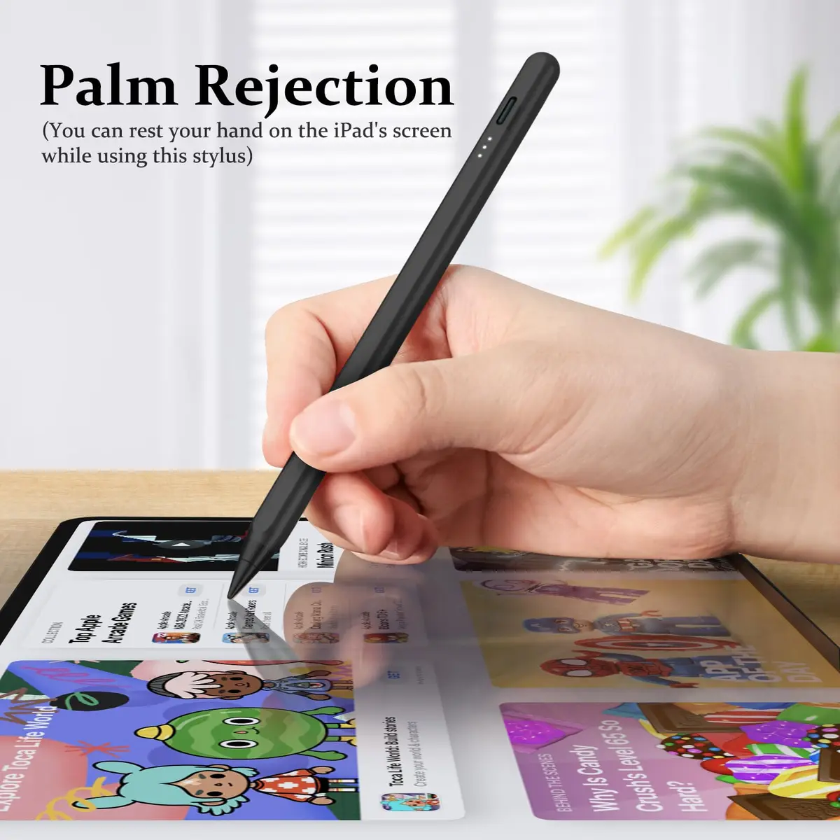MEKO Active Stylus Pen for iPad with Palm Rejection & Tilt Sensor, 2-Pack (White/Black) | Fast Charging 13 Mins for 9 Hrs Use - view 3
