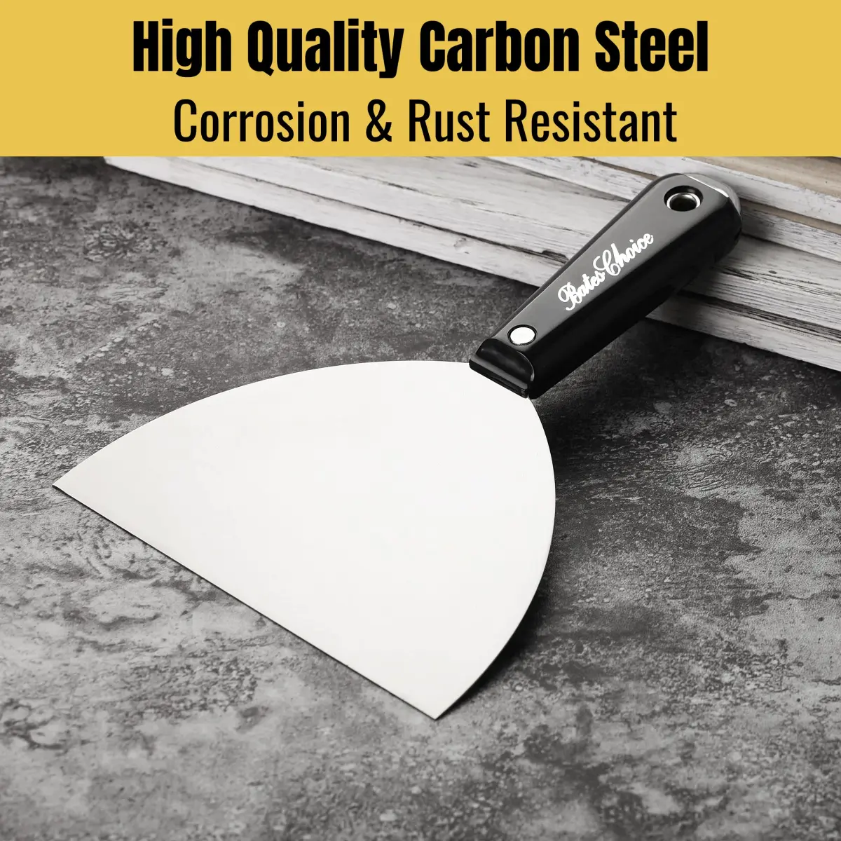 Bates Choice 6 Inch Flexible Putty Knife | Carbon Steel Wall Scraper for Spackle & Paint - view 4