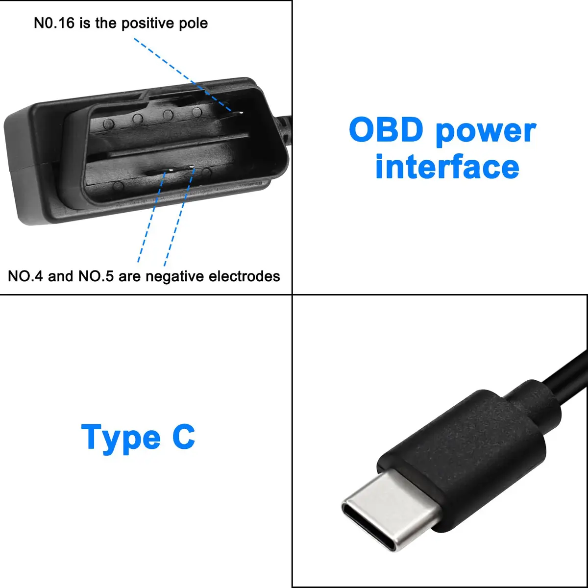 XMSJSIY OBD Power Cable for Dash Camera Type C OBD2 Power Adapter Hardwire | 3.5m, 5V/3A, Low-Voltage Protection - view 3