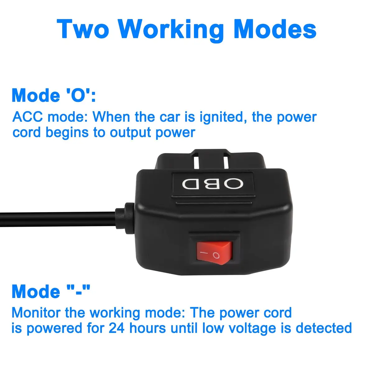 XMSJSIY OBD Power Cable for Dash Camera Type C OBD2 Power Adapter Hardwire | 3.5m, 5V/3A, Low-Voltage Protection - view 4