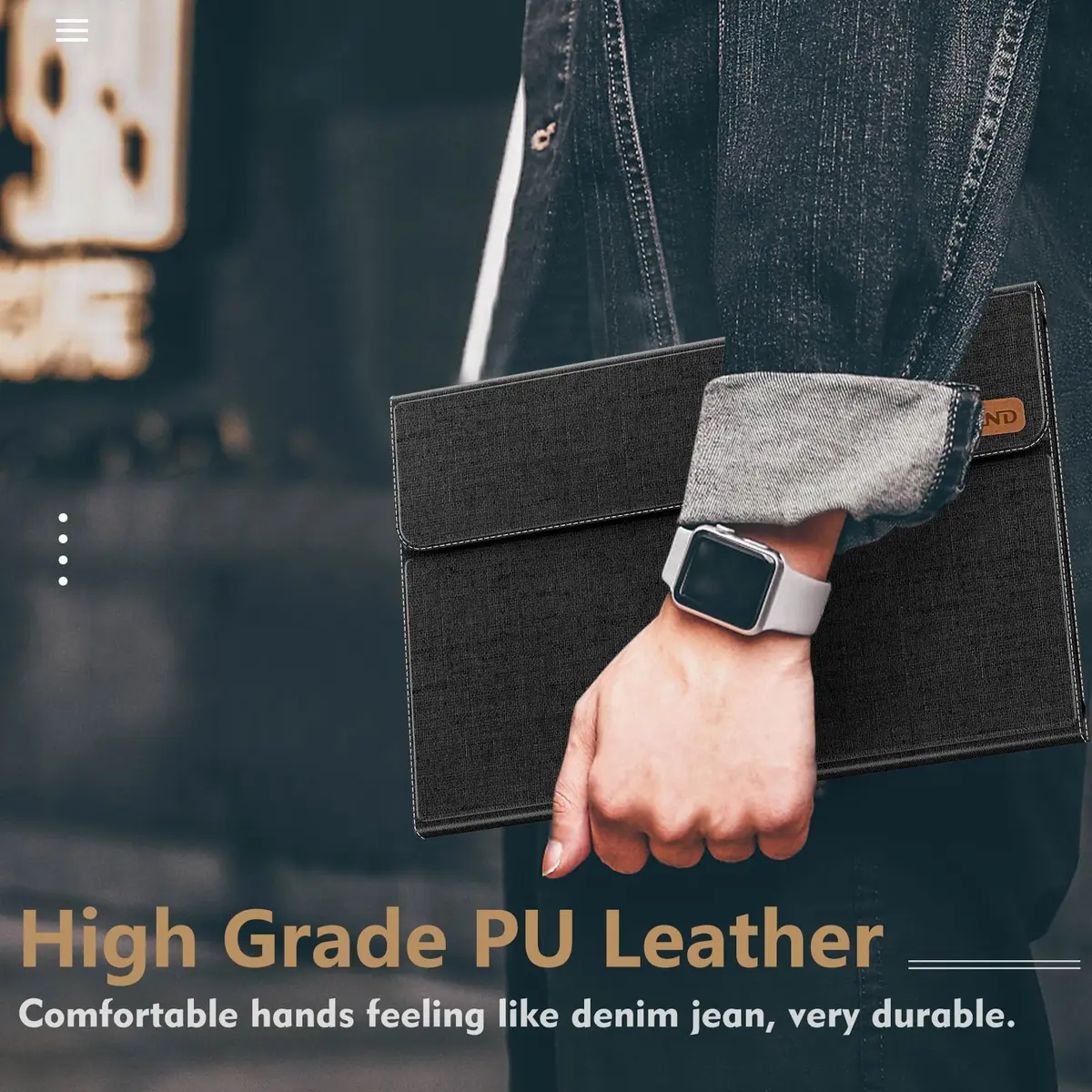INFILAND Black PU Leather Case for Samsung Galaxy Tab S10 Lite/S10 FE/S9 FE 10.9 Inch & Tab S9 11 Inch with S Pen Holder | Auto Wake/Sleep - view 7