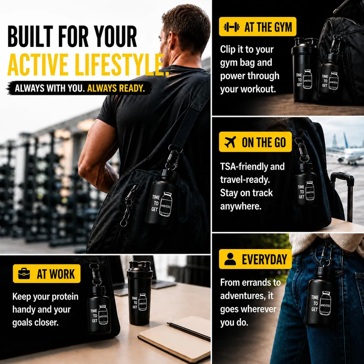 ONMYWHEY Double Scoop Protein and Supplement Keychain Funnel 180ml (6 oz) | BPA-Free, Spill-Proof Design - view 7