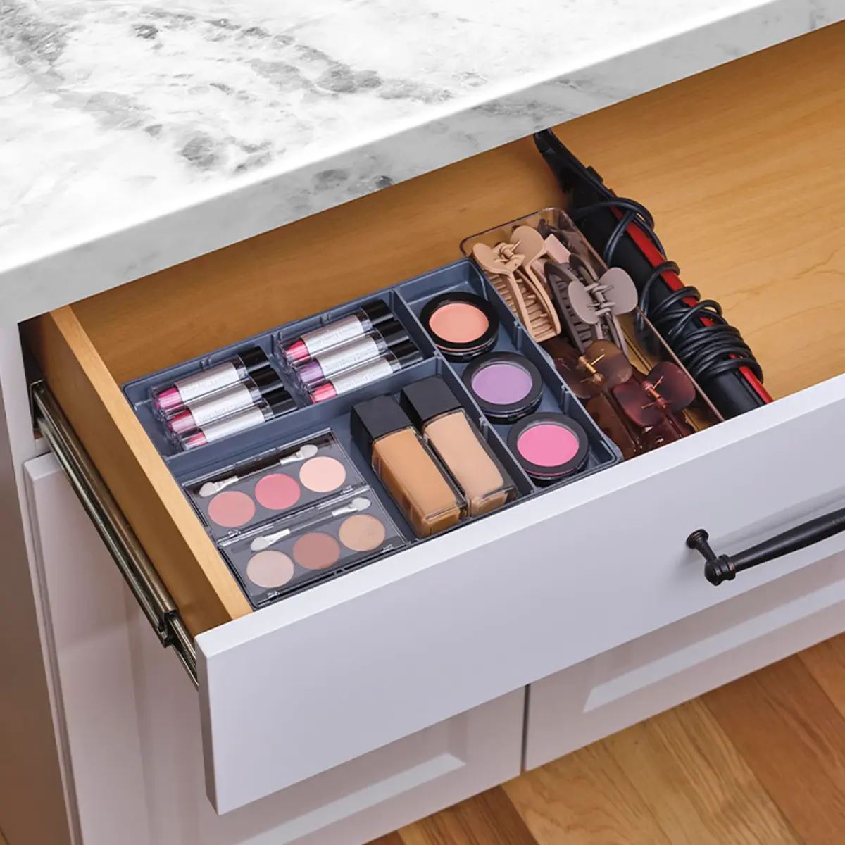 Ontel Smart Drawer Organizer with Adjustable Dividers | 21 Liters (7.75" x 9.8" x 2.75") - view 7