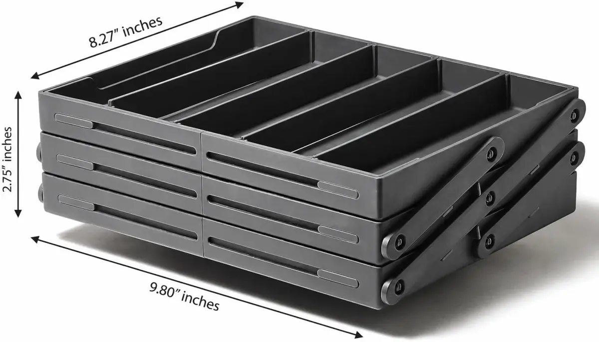 Ontel Smart Drawer Organizer with Adjustable Dividers | 21 Liters (7.75" x 9.8" x 2.75") - view 2