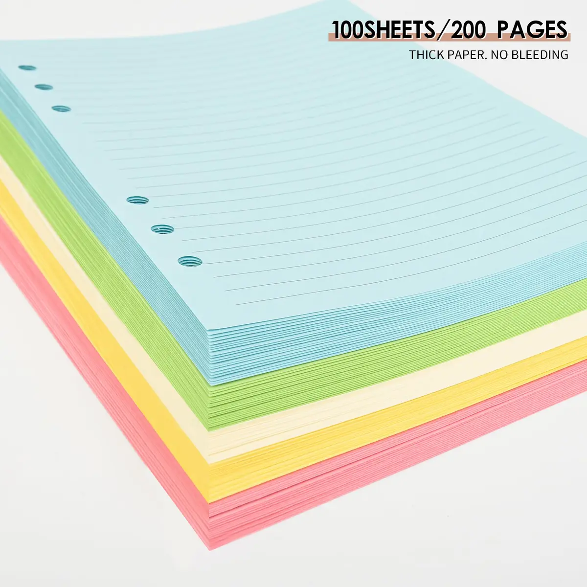Mafegu Refill Paper A5 5-Color Ruled | 120 GSM Thick Loose Leaf Sheets for Planners - view 4