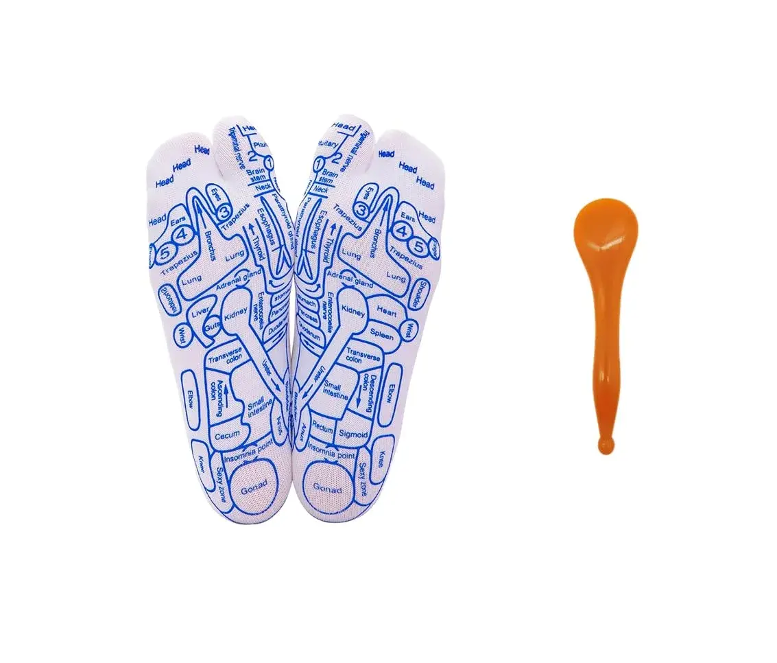 Broman Reflexology Socks for Foot Massage with Acupressure Pen, Men's Size, 1 Pair | Professional Foot Acupoint Mapping - main product image