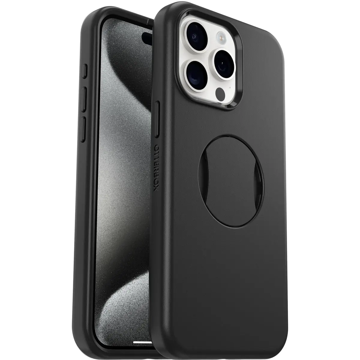 OtterBox OtterGrip Symmetry Case for iPhone 15 Pro Max with MagSafe Grip, Black | Military Standard Drop Protection - main product image