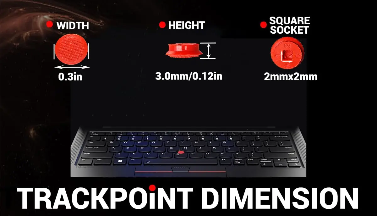 LeFix 3PCS 3.0mm Trackpoint Cap Red | Lenovo Thinkpad Replacement Part (70-120c) - view 2