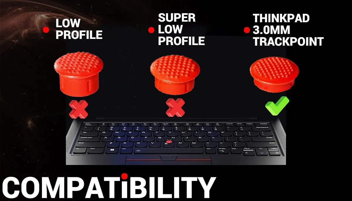 LeFix 3PCS 3.0mm Trackpoint Cap Red | Lenovo Thinkpad Replacement Part (70-120c) - view 3