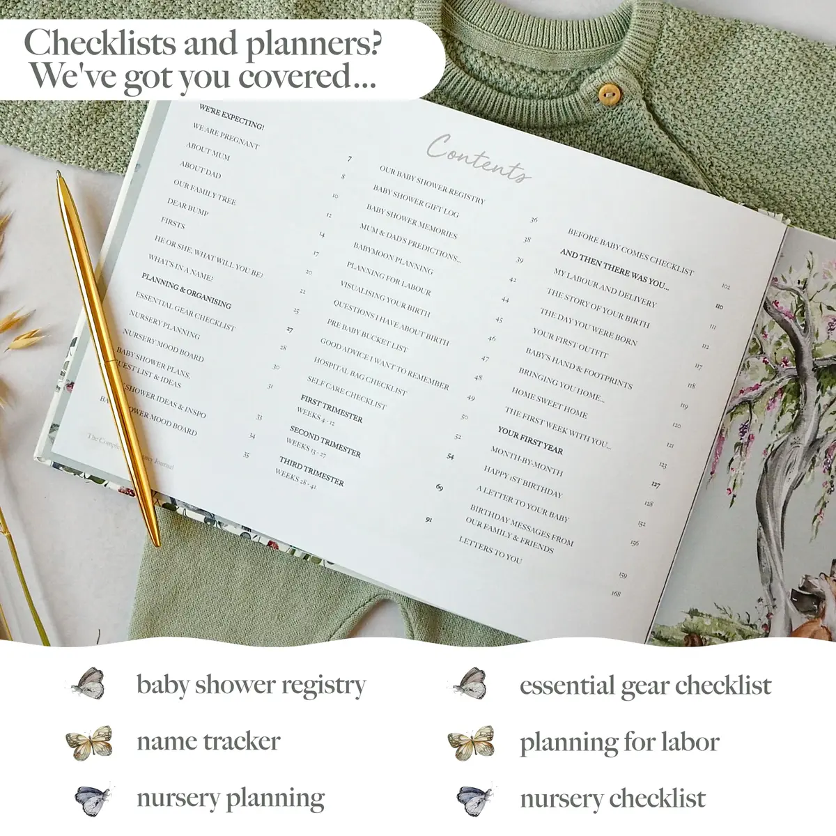 Bibi & Beau Woodland Pregnancy Journal 196 Pages | Weekly Pregnancy Planner & Scrapbook - view 8