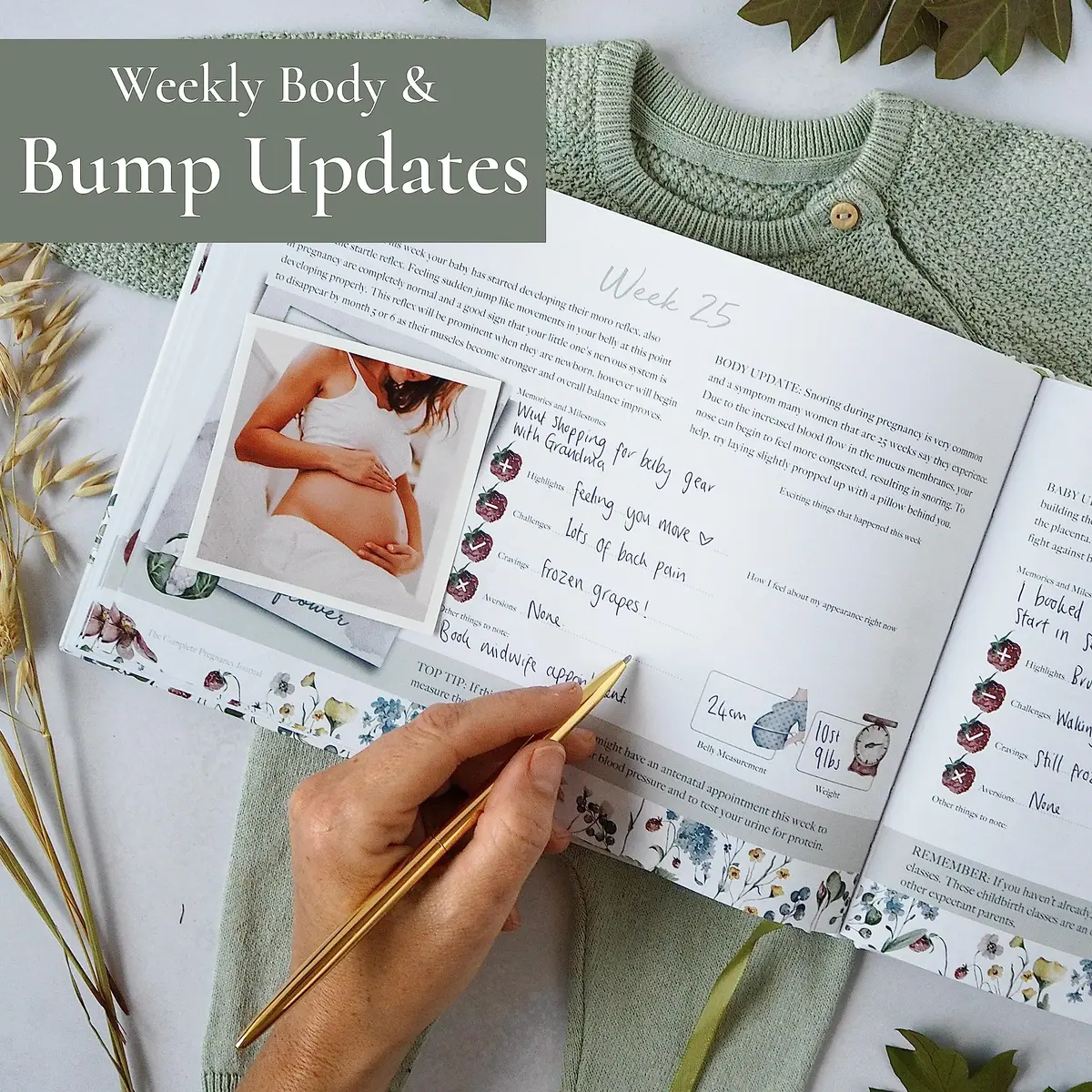 Bibi & Beau Woodland Pregnancy Journal 196 Pages | Weekly Pregnancy Planner & Scrapbook - view 2