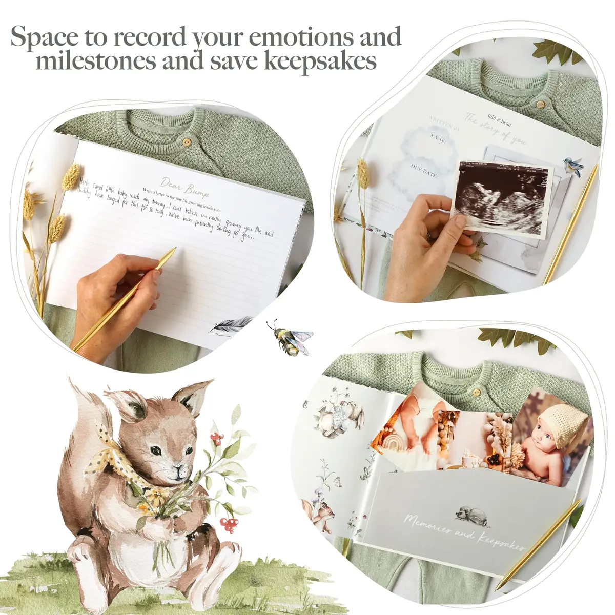 Bibi & Beau Woodland Pregnancy Journal 196 Pages | Weekly Pregnancy Planner & Scrapbook - view 4