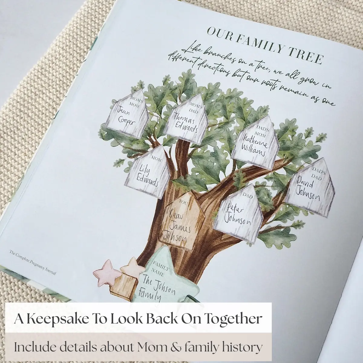 Bibi & Beau Watercolour Pregnancy Journal & Baby Memory Book 196-Page Hardcover | Complete First-Time Mom Planner - view 8