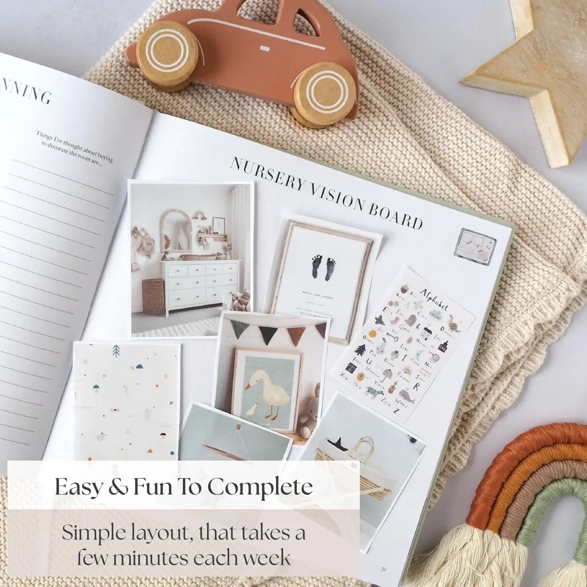 Bibi & Beau Watercolour Pregnancy Journal & Baby Memory Book 196-Page Hardcover | Complete First-Time Mom Planner - view 9