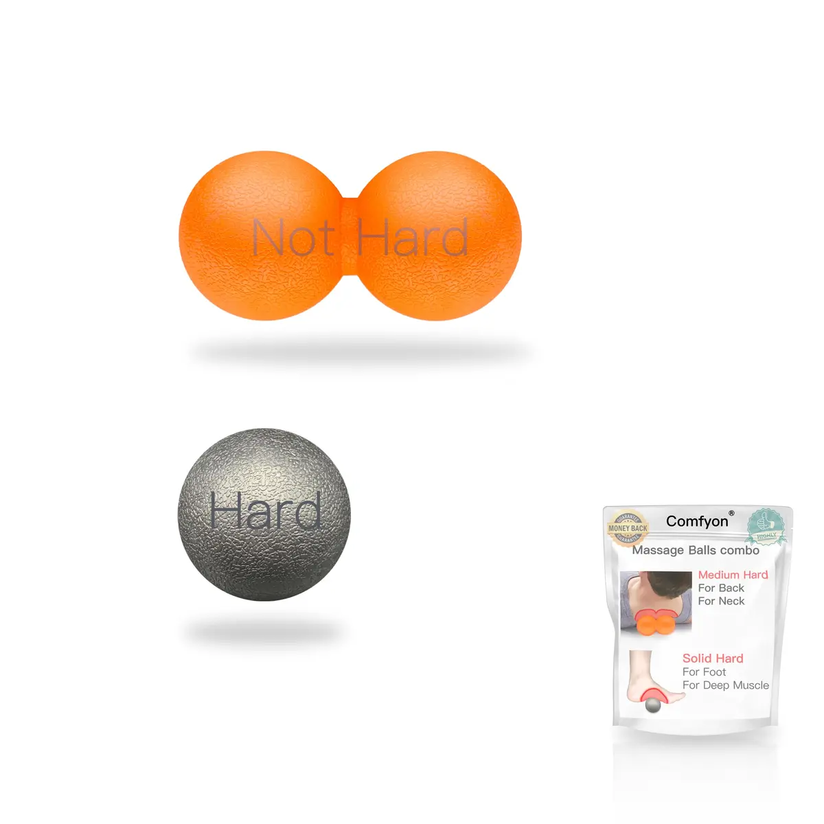 Comfyon Deep Tissue Massage Ball Set – Trigger Point & Myofascial Relief, 2 pcs | Portable & Durable - main product image
