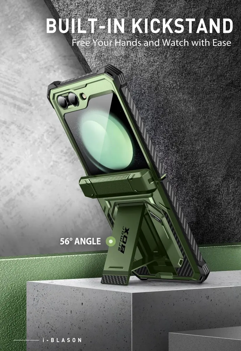 i-Blason for Samsung Galaxy Z Flip 5 Case with Stand, Dark Green | Shockproof Flip Cover - view 5