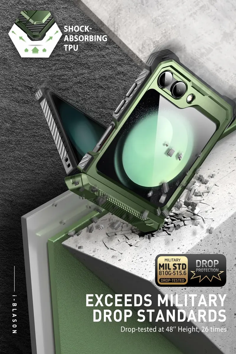 i-Blason for Samsung Galaxy Z Flip 5 Case with Stand, Dark Green | Shockproof Flip Cover - view 7