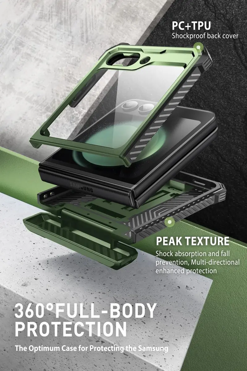 i-Blason for Samsung Galaxy Z Flip 5 Case with Stand, Dark Green | Shockproof Flip Cover - view 2