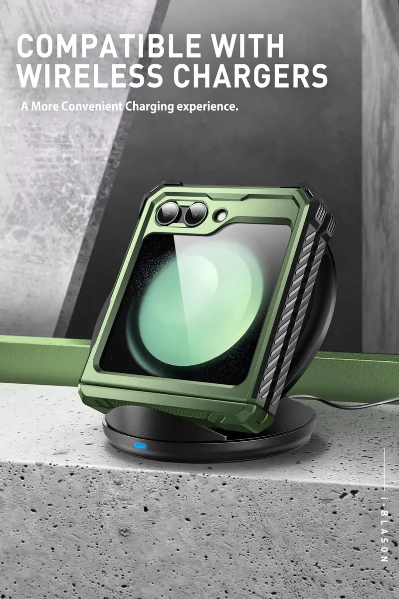 i-Blason for Samsung Galaxy Z Flip 5 Case with Stand, Dark Green | Shockproof Flip Cover - view 4